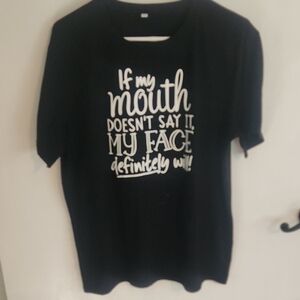 Black Graphic T-Shirt with White Text